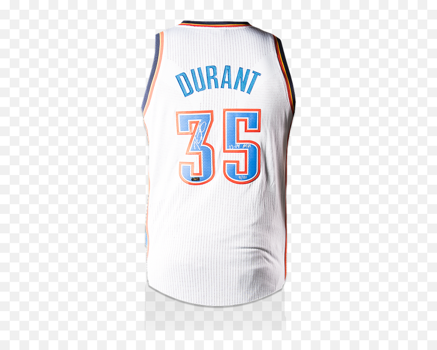 Kevin Durant Signed White Oklahoma City Thunder Jersey Mvp - Sports Jersey Png,Kevin Durant Png Warriors