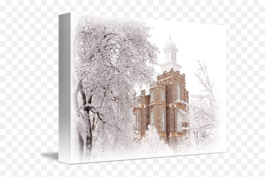 Logan Temple Gallery Wrap Canvas Photography - Lds Temple Logan Utah Temple In Winter Png,Logan Png