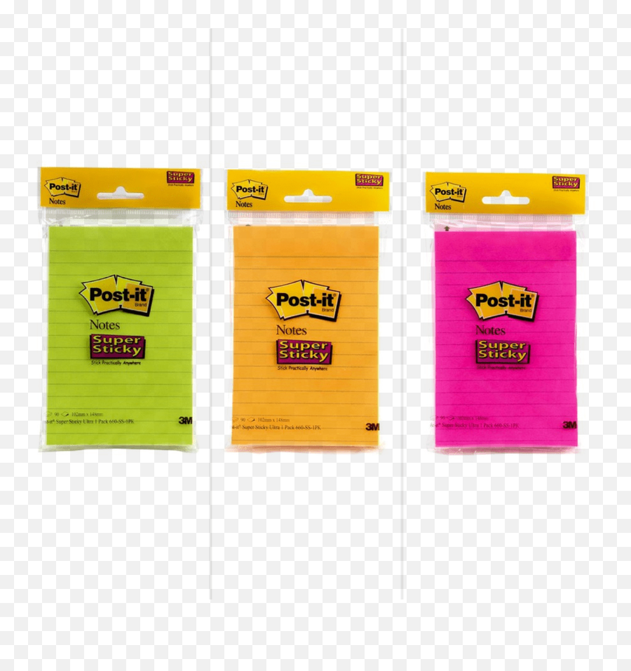 Post - It 660ss1pk Super Sticky Lined Notes 102mm X152mm Post It Notes Png,Post It Notes Png
