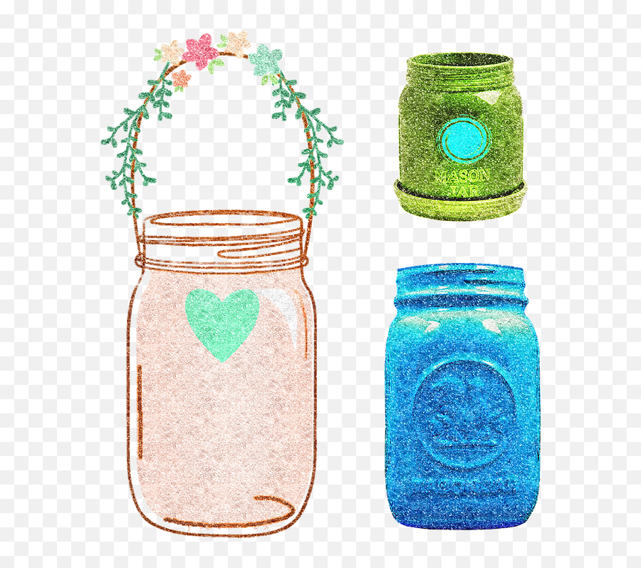 Mason Jars Jar Glitter - Free Image On Pixabay Cylinder Png,Mason Jar Png