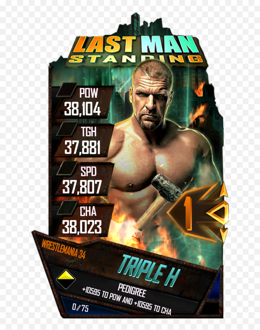 Tripleh S4 19 Wrestlemania34 Lms - Wwe Supercard Last Man Standing Triple H Png,Triple H Png