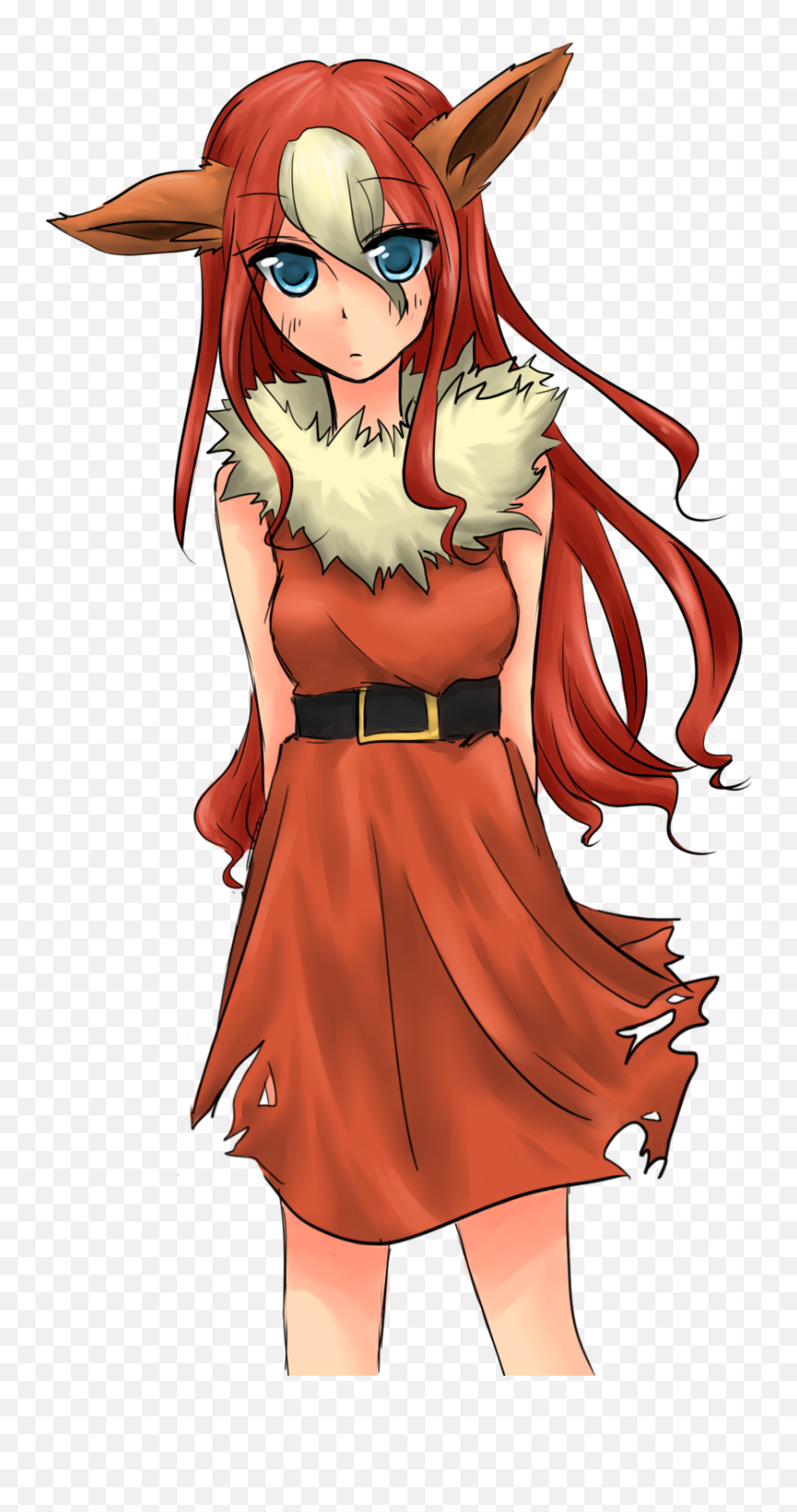 Flareon - Flareon As A Human Girl Full Size Png Download Flareon As Human Girl,Flareon Png
