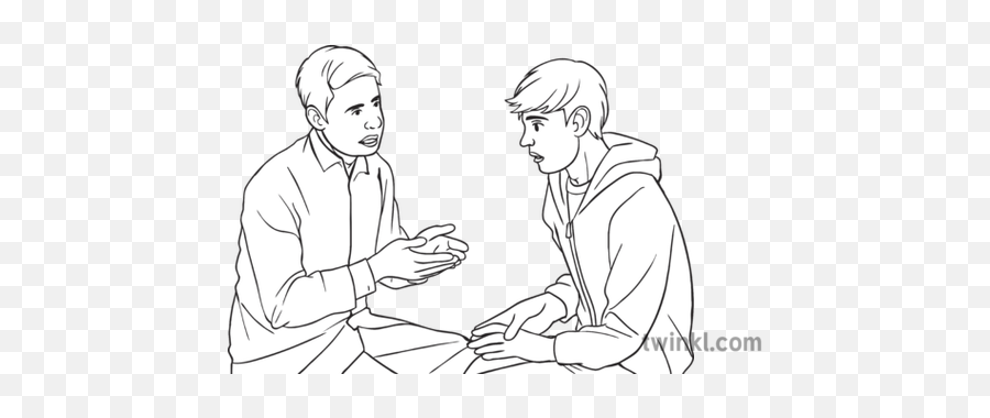Teenage Boy And Adult Talking Counselling People Ks3 Ks4 - Hand Png,Black Person Png