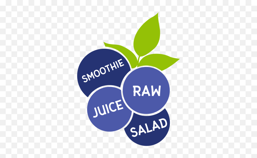 Blueberry Leaf Smoothie Raw Juice Salad Flat - Transparent Graphic Design Png,Blueberry Transparent Background