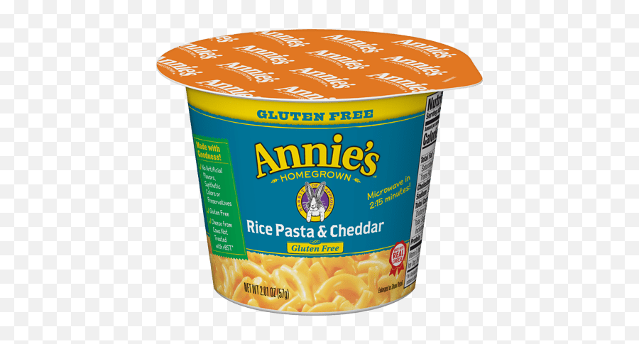 Gluten Free Rice Pasta U0026 Cheddar Mac Cup Annieu0027s Homegrown - Microwavable Mac And Cheese Png,Gluten Free Png
