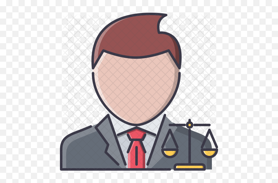 Lawyer Icon Of Colored Outline Style - Dibujo Animado De Un Abogado Png,Lawyer Png