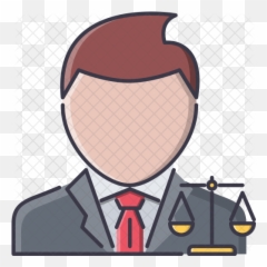 Lawyer Icon Of Colored Outline Style - Dibujo Animado De Un Abogado Png,Lawyer Png