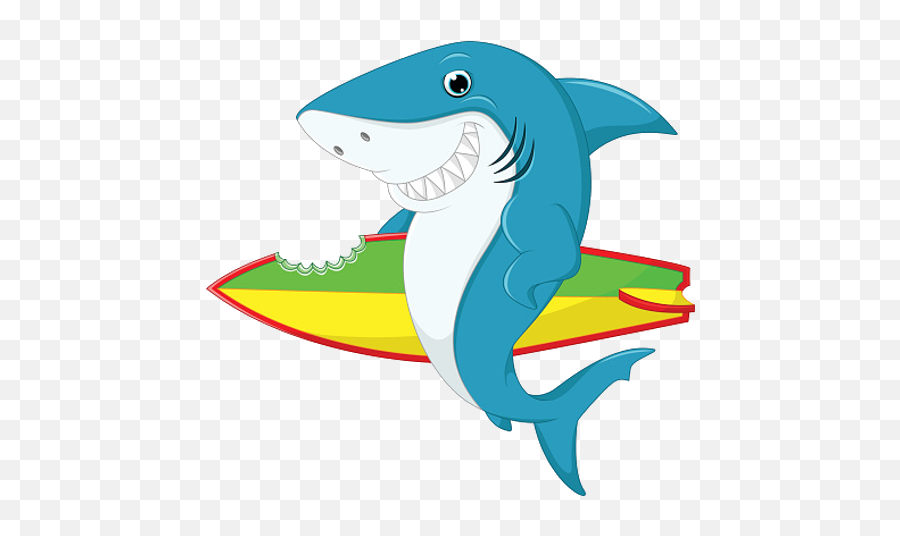 Funny Shark - Aquatic Animals Clipart Shark Surfing Transparent Png,Funny Transparent Images
