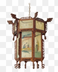 Chinese Lantern With Eglomise Glass Panels - Lantern Full Antique Png,Chinese Lantern Png