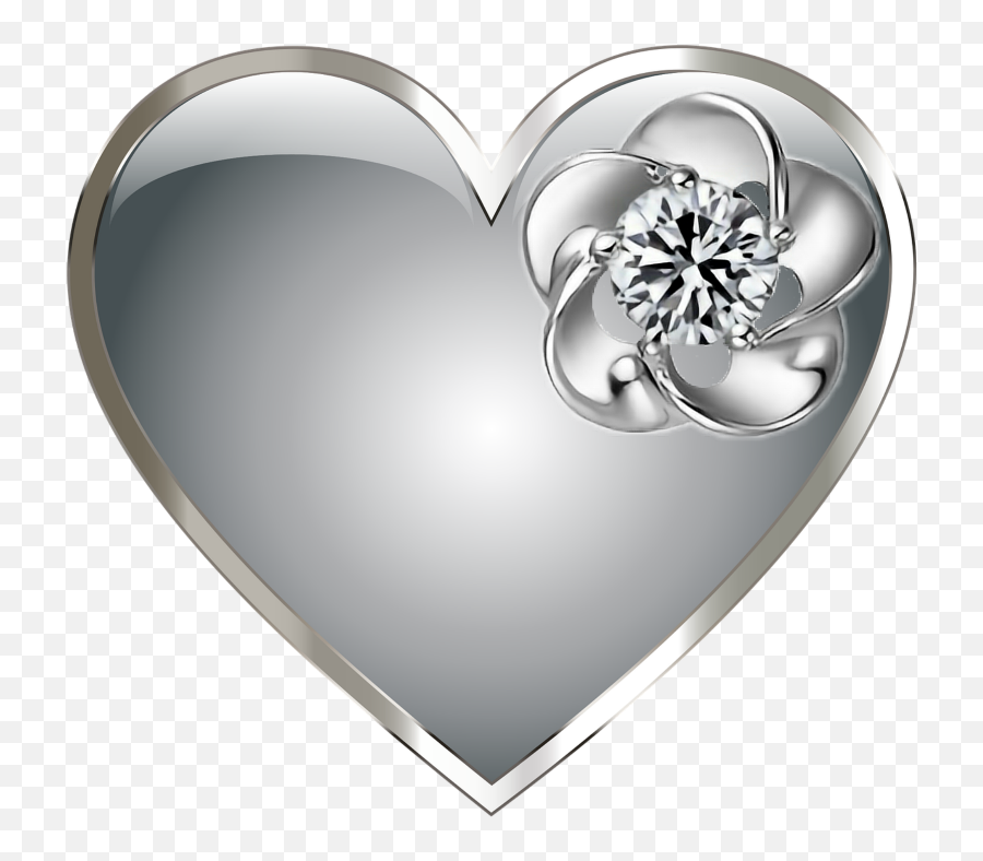 Diamond Heart Png - Silver Heart Png,Diamond Heart Png