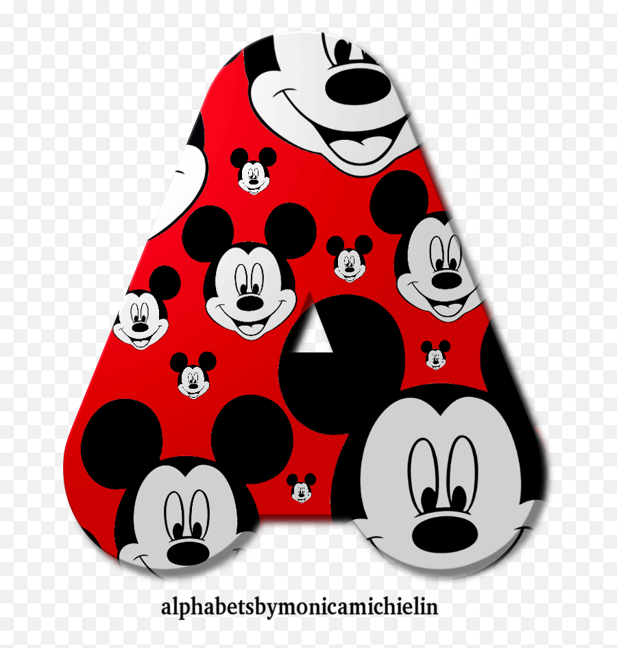 Monica Michielin Alfabetos Red Texture Mickey Faces - Dot Png,Png Faces