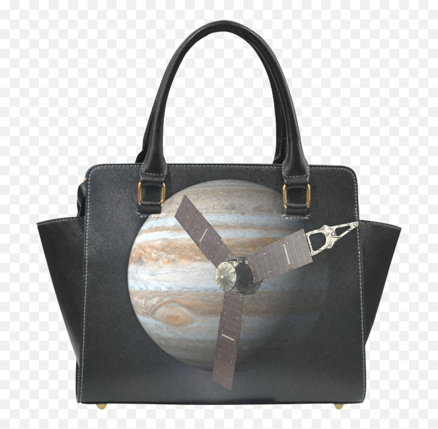 Juno Mission Background Printed Leather Designer Handbags - Space Probe That Studied Jupiter Png,Jupiter Transparent Background