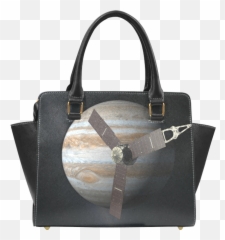 Juno Mission Background Printed Leather Designer Handbags - Space Probe That Studied Jupiter Png,Jupiter Transparent Background
