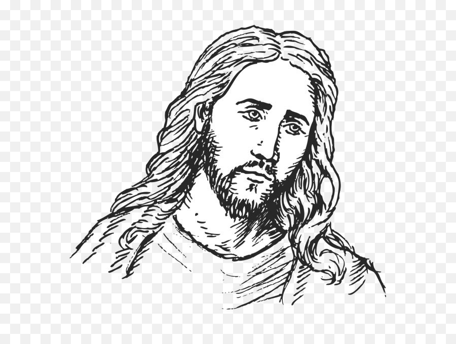 Free Black And White Jesus Face - Jesus Drawing Png,Jesus Face Png