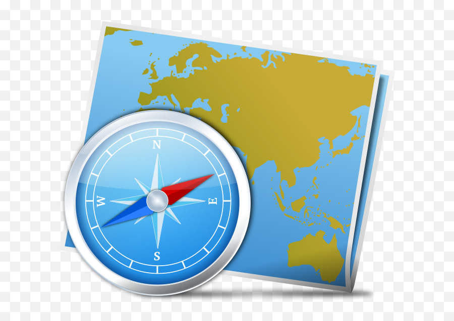 Navigation Icon Clip Art Image - Compass And Map Icon Png,Icon Dvd Case