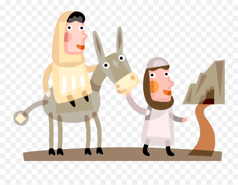 Christmas Child Nativity Scene Learning Icon - Painted Cave Posadas Sin Background Png,Mary And Joseph Icon