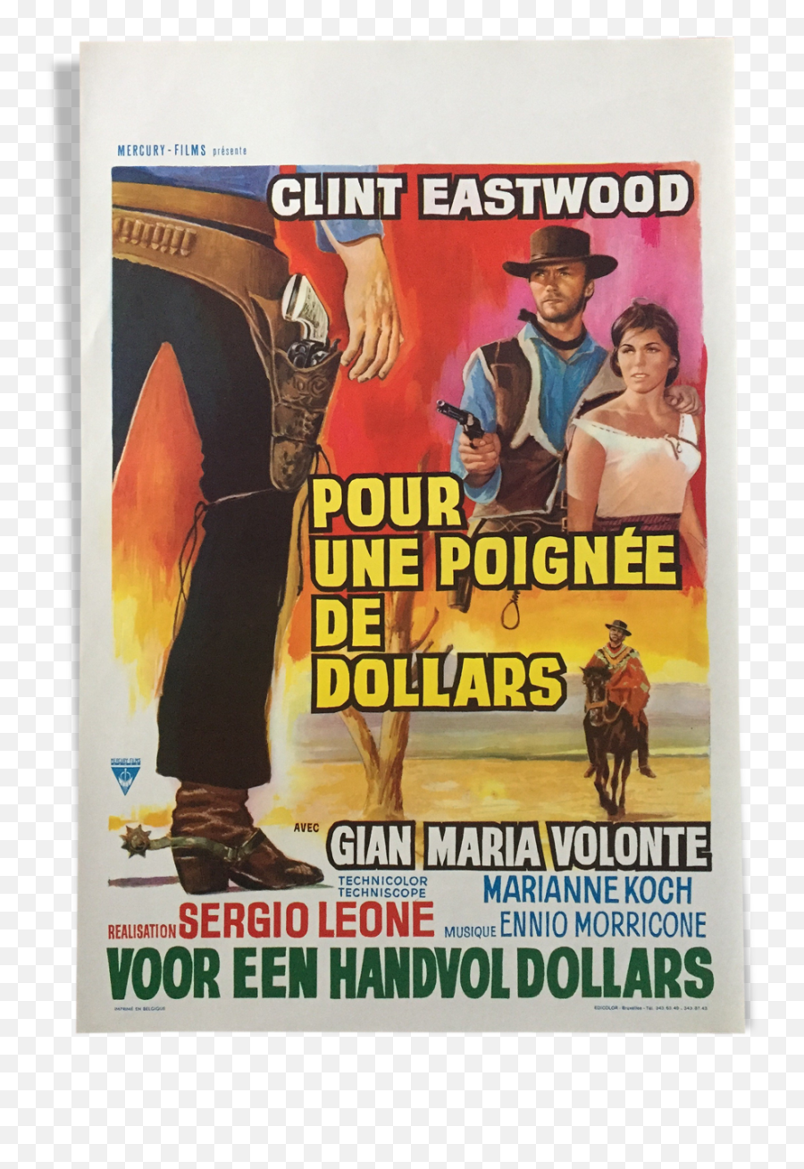 Movie Poster For A Handful Of Dollars Clint Eastwood 37x55cm 1964 Selency - Affiche Du Film Pour Une Poignee De Dollars Png,Clint Eastwood Western Icon Collection