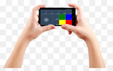 Mobile Gamepad App - Two Hands Holding The Phone png