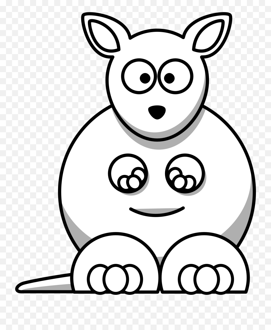 Black And White Animal Clipart Free Download Clip Art - Kangaroo Cartoon For Coloring Png,Animal Clipart Png