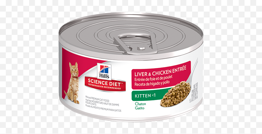 Hillu0027s Science Diet Feline Kitten Chicken U0026 Liver Canned Food 55oz - Science Diet Wet Cat Food Png,Canned Food Png