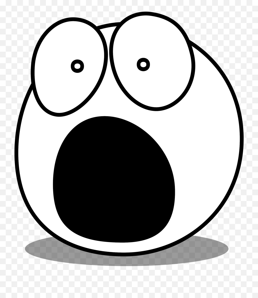 Screaming Surprised Smiley - Free Vector Graphic On Pixabay Scared Clipart Black And White Png,Screaming Png