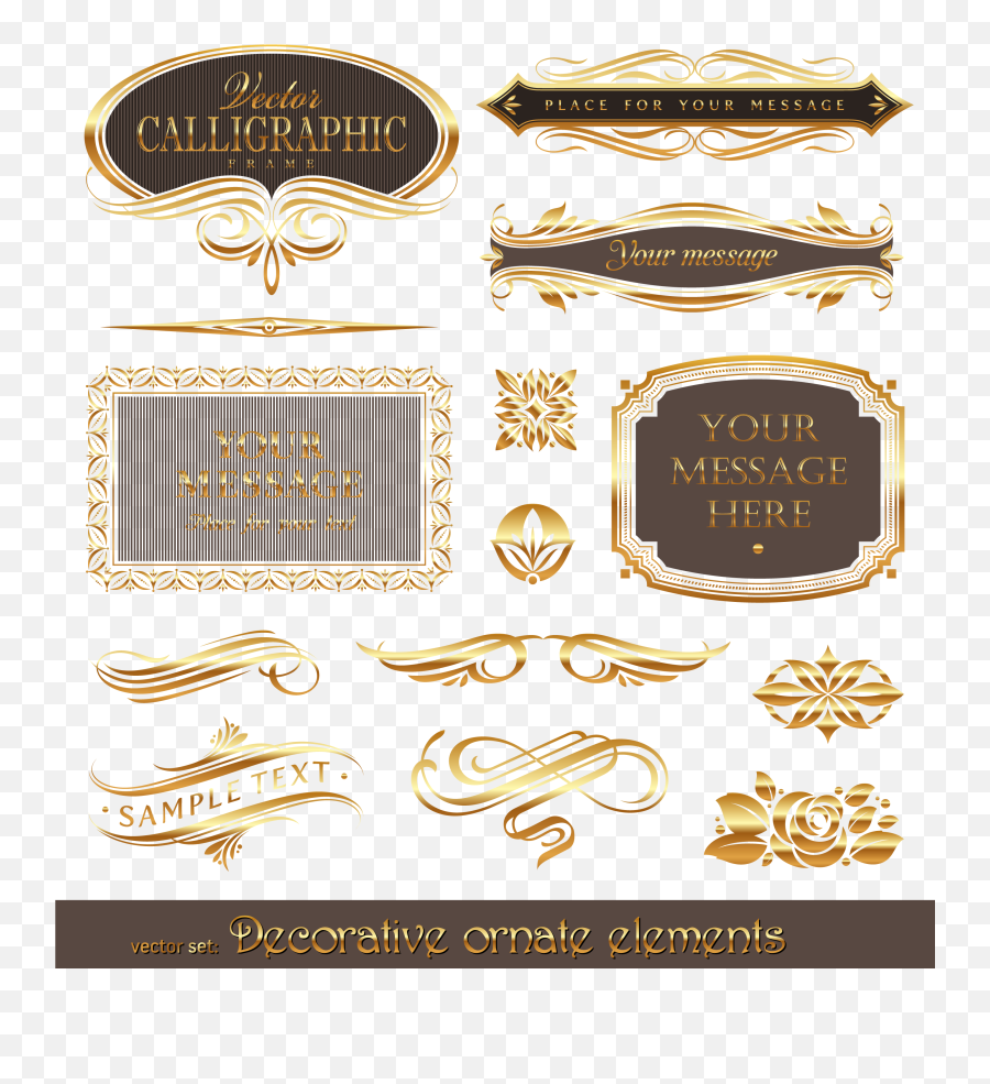 Download Hd Euclidean Frame Vector Gold - Gold Png Free Vector,Gold Pattern Png