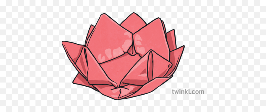 Origami Lotus Flower Illustration - Twinkl Clip Art Png,Lotus Flower Png