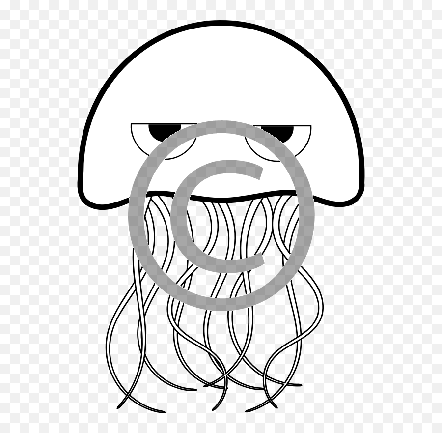 Sketch Of Jellyfish - Jellyfish Colouring Png,Jellyfish Png