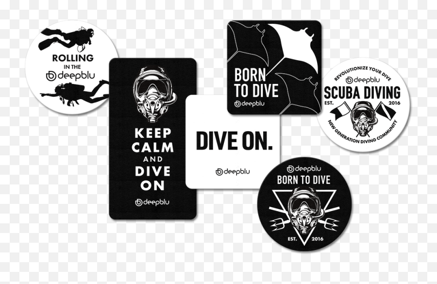 Scuba Diving Sticker Pack Deepblu Shop - Dive Sticker Png,Scuba Diver Png