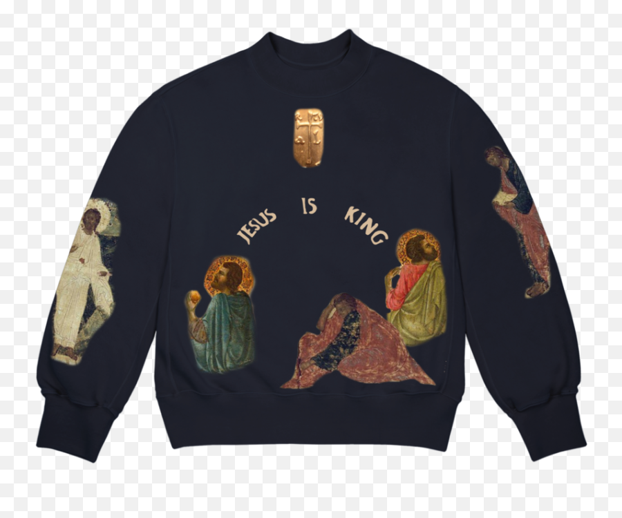 Jesus Is King Cross Crewneck - Kanye West Jesus Is King Sweatshirt Png,Kanye West Head Png