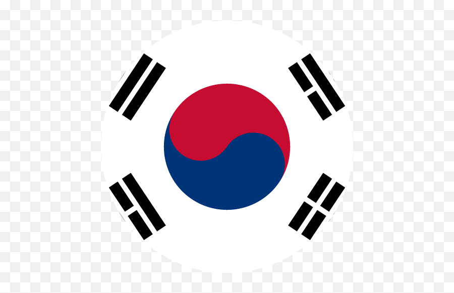 Vector Country Flag Of South Korea - Circle Vector World Flags Korean Flag Png,Red Circle Png