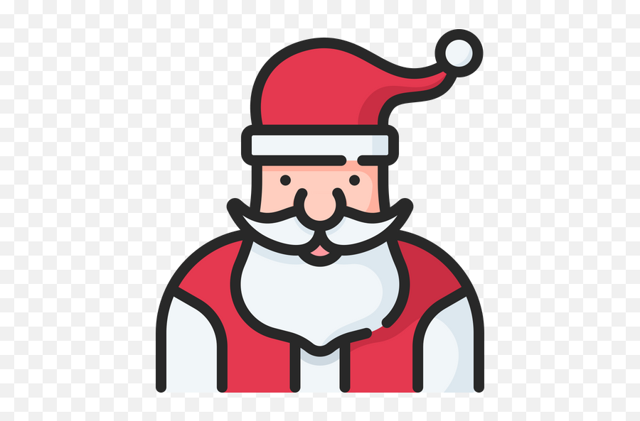 Santa Clause Icon Of Colored Outline - Clip Art Png,Santa Beard Png