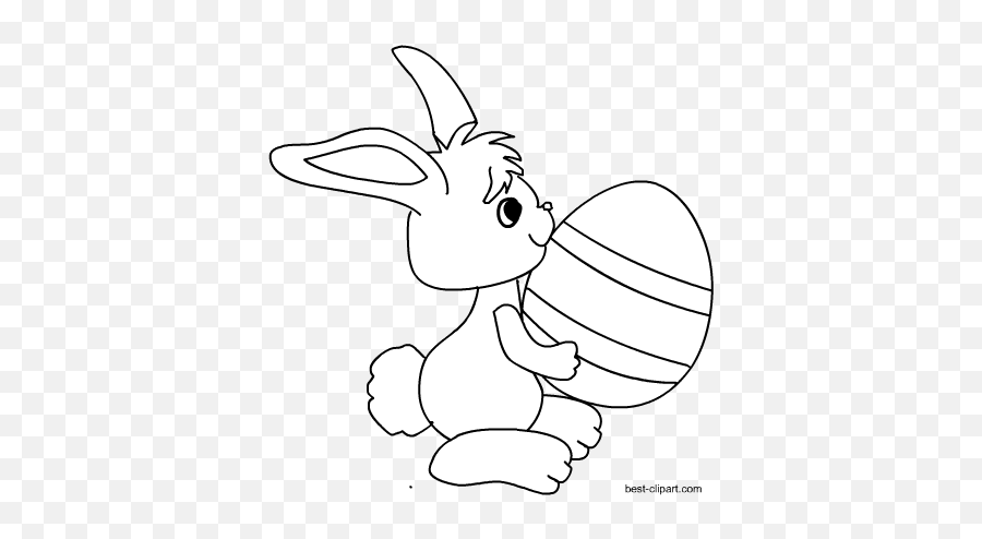 Free Easter Clip Art Bunny Eggs And Chicks - Easter Bunny Clip Art Black And White Png,Easter Bunny Transparent Background