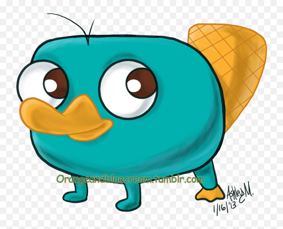 Cute Baby Platypus Cartoon Clipart - Perry Cute Phineas And Ferb Png,Perry The Platypus Png