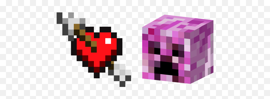 Minecraft Heart With Arrow And Pink Creeper U2013 Custom Cursor - Minecraft Png,Creeper Transparent