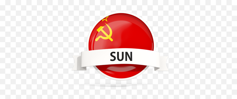 Round Flag With Banner Illustration Of Soviet Union - Emblem Png,Soviet Hat Transparent