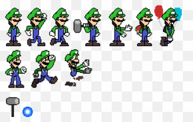 Pixilart - Luigi Spritesheet So Far By Spritespuckle Luigi Sprite Sheet Png,Luigi Hat Png