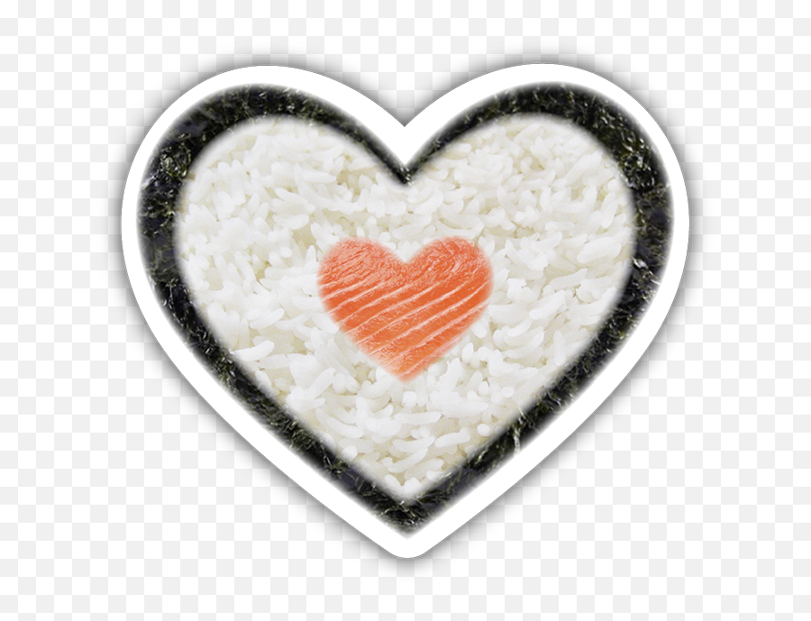 Sushi Heart Sticker - Heart Sushi Png,Facebook Heart Png