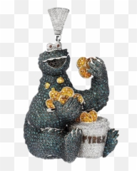 Cookie Monster Pyrex Diamond Pendant Png Official Psds - Cookie Monster Diamond Pendant,Cookie Monster Png