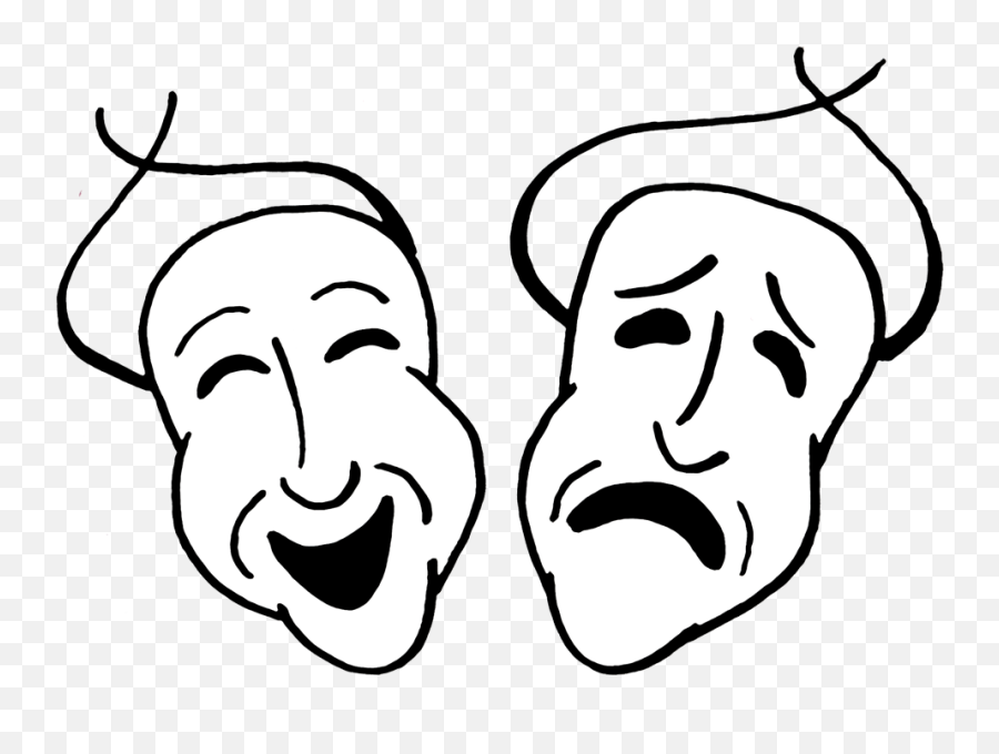Comedy And Tragedy Masks - Clipart Comedy Tragedy Masks Png,Drama Masks Png