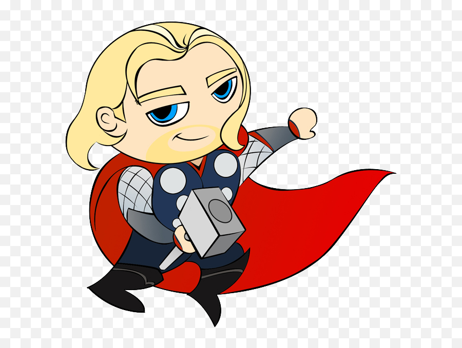 Library Of Thor Baby Super Hero Clipart Free - Cartoon Mini Thor Drawing Png,Loki Transparent Background