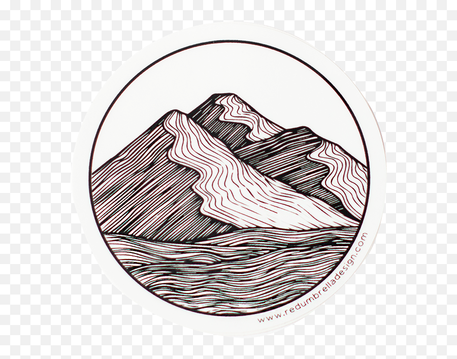 Mountain Sticker U2013 Red Umbrella Designs - Sketch Png,Mountains Transparent