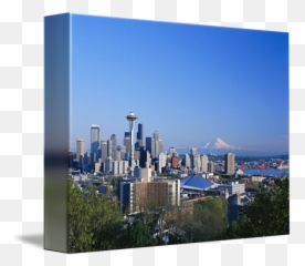 Washington Seattle Skyline With Space - png