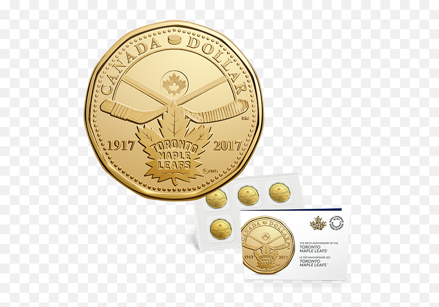 2017 100 Loonie Circulation Coin - 100th Anniversary Of The Toronto Maple Leafs 5 Coin Pack The Coin Shoppe Toronto Maple Leafs Coin Png,Toronto Maple Leafs Logo Png