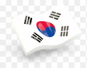Glossy Wave Icon - South Korea Flag png