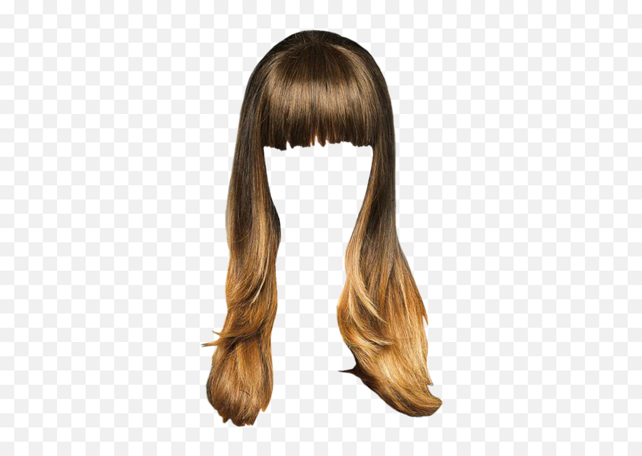 Brunette Hairstyle With Blunt Cut Bangs - Lace Wig Png,Bangs Png