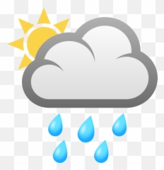 Emoji The Sun Behind Rain Cloud - Nube Con Lluvia png