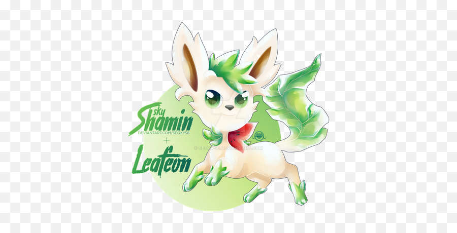 Download Sky Shaymin X Leafeon By Seoxys6 - Art Full Size Eevee And Shaymin Fusion Png,Leafeon Transparent