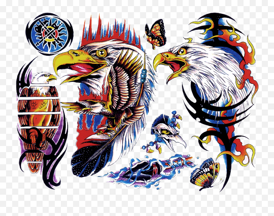 Download Us Eagle Belly Tattoo Design Photo - Tattoo Flash Tattoo Designs Colour Png,Transparent Tattoo Sleeves Png