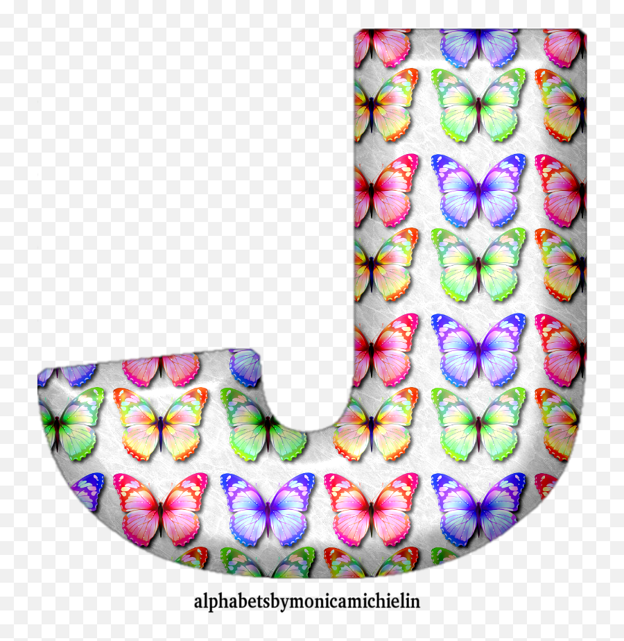 Monica Michielin Alphabets Colored Butterflies Alphabet Png - Girly,Butterfly Icon Image Girly